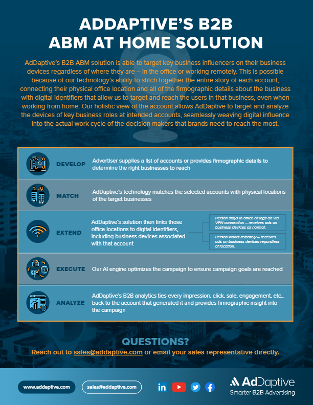 AdDaptive B2B ABM at Home External Corporate Communications Regarding COVID19 one sheet thumbnail