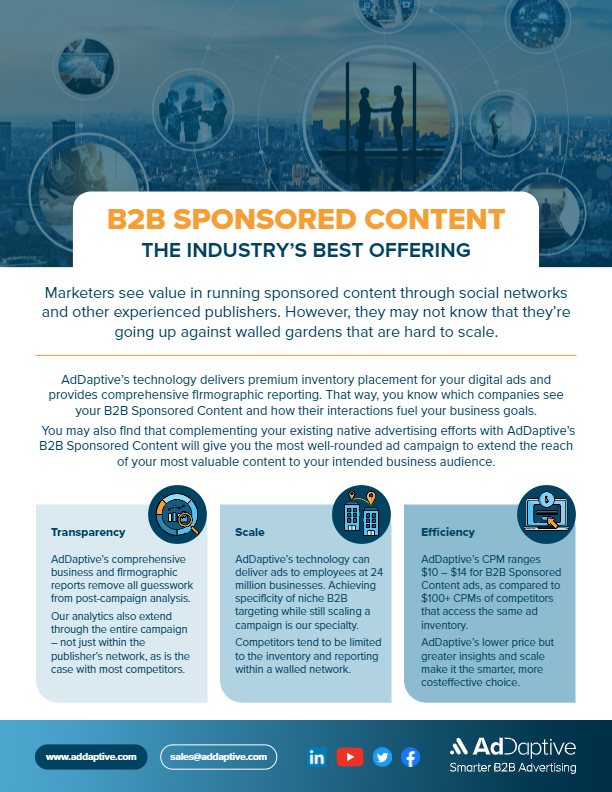 AdDaptive B2B Sponsored Content Product and Industry Analysis 2022 thumbnail