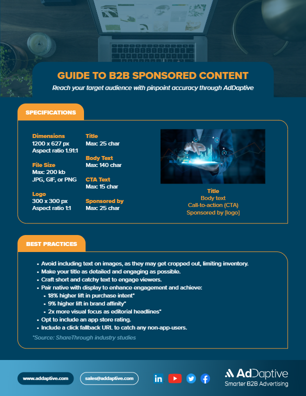 AdDaptive B2B Sponsored Content Specs Sheet 2022 thumbnail