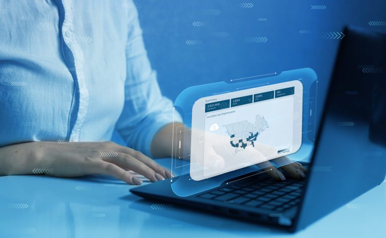 Business person touching virtual screen with icon online banking. Online payments, cyber security and devices concept. Digital innovation technology.