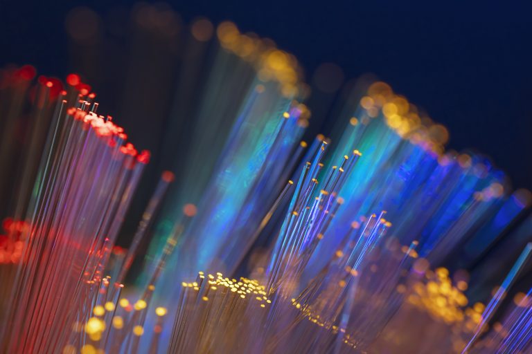 Fiber optics extreme close up
